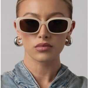 Otra New Daisy frosted ivory sunglasses with‎ brown lenses